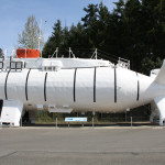 submersible trieste II (DSV-1) on exhibit outside the naval undersea museum
