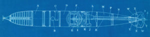 blueprint showing side view of Howell torpedo