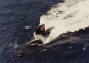 Submarine USS Sturgeon operating at sea