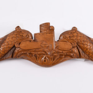 carved wooden submarine dolphins insignia
